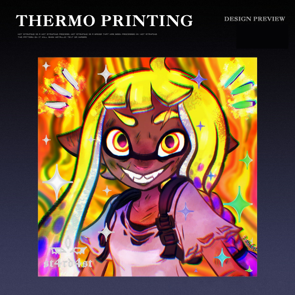 Portrait of your character in a Photocard with Hot Foil Stamping (10x10 cm)
