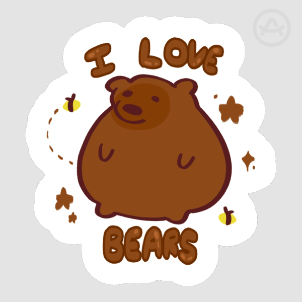 I Love Bears Sticker