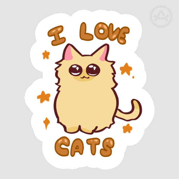 I Love Cats Sticker