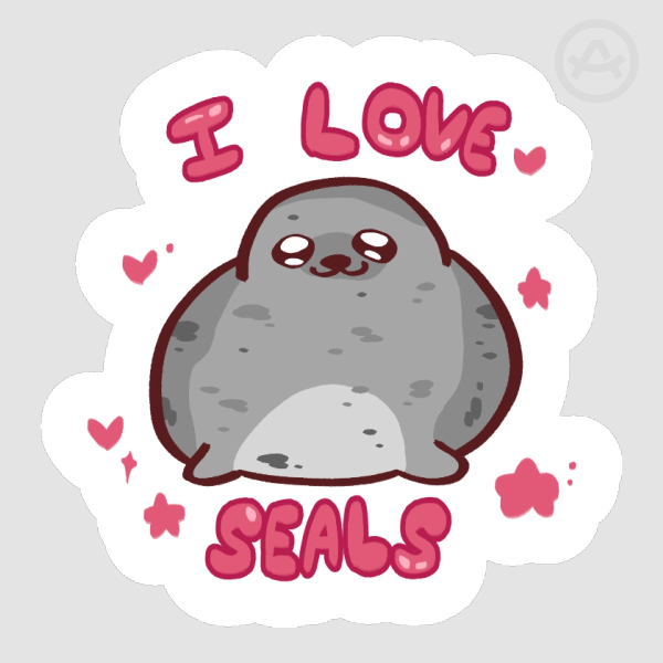 I Love Seals Sticker