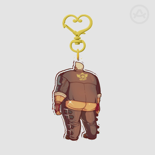 Goldlewis Butt Glitter Acrylic Keychain