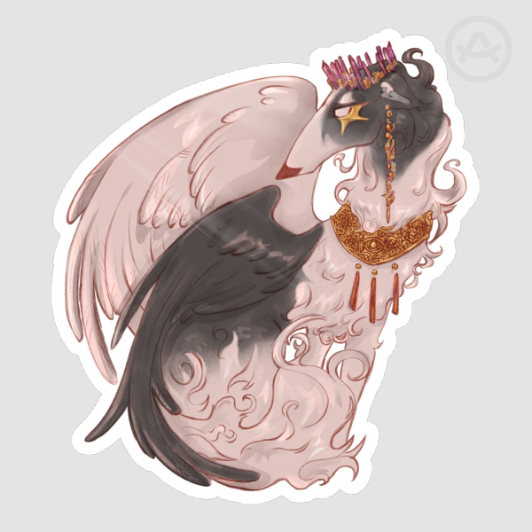 Winged Fantasy Borzoi Sticker