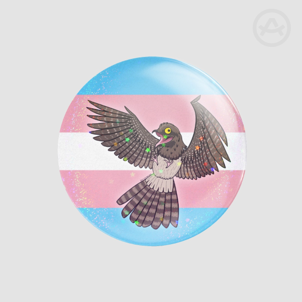 Weird and Wonderful World - Pride Potoo Badge (Transgender) (Button Pins)
