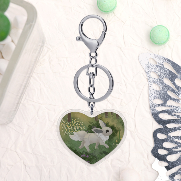 Silver Pocket Cat Monster Epoxy Clear Acrylic Keychains