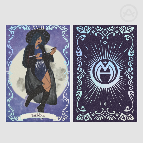 XVIII The Moon Tarot Holographic 100x150mm Photocards