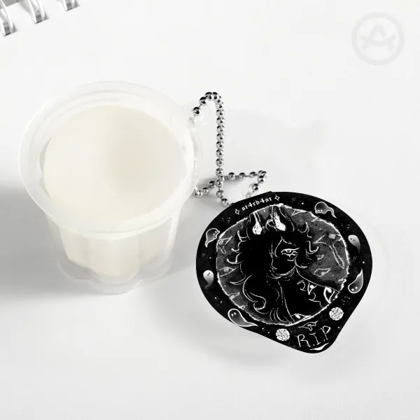 Ghost Treat Squishy Pudding Jelly Keychain