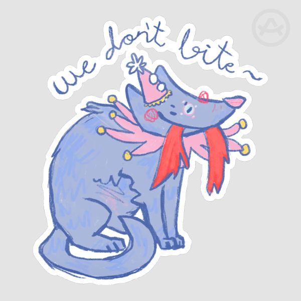 We don’t bite Stickers