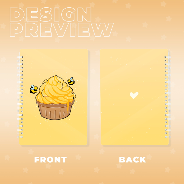 Honey Bee Cupcake Spiral Notebook