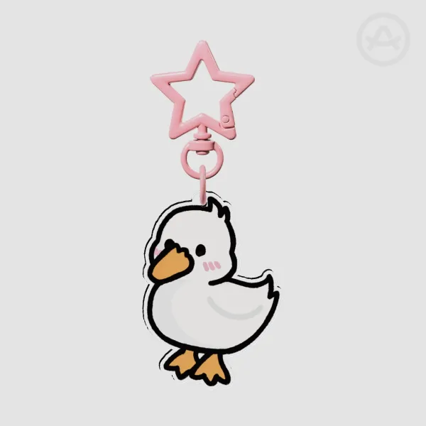 Pebbles duck keychain
