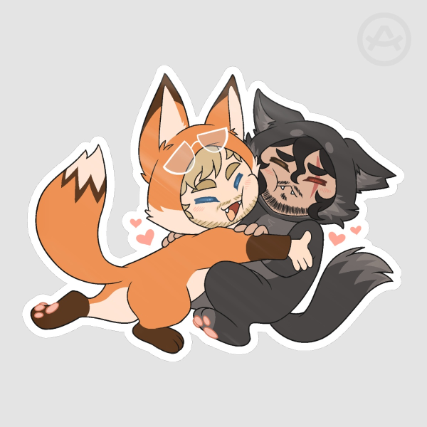 FoxGrace WolfSimon Sticker