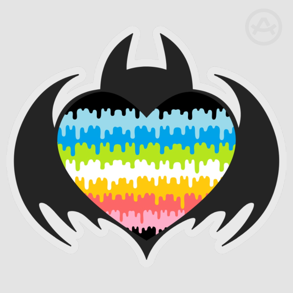 Bat Heart [Queer] Sticker
