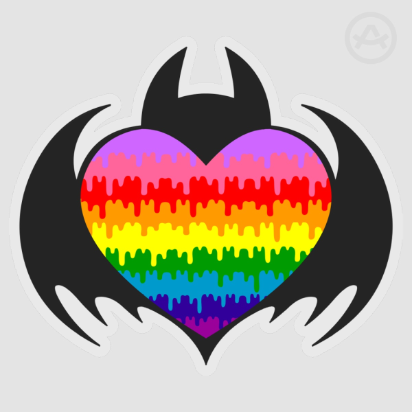 Bat Heart [Rainbow] Sticker