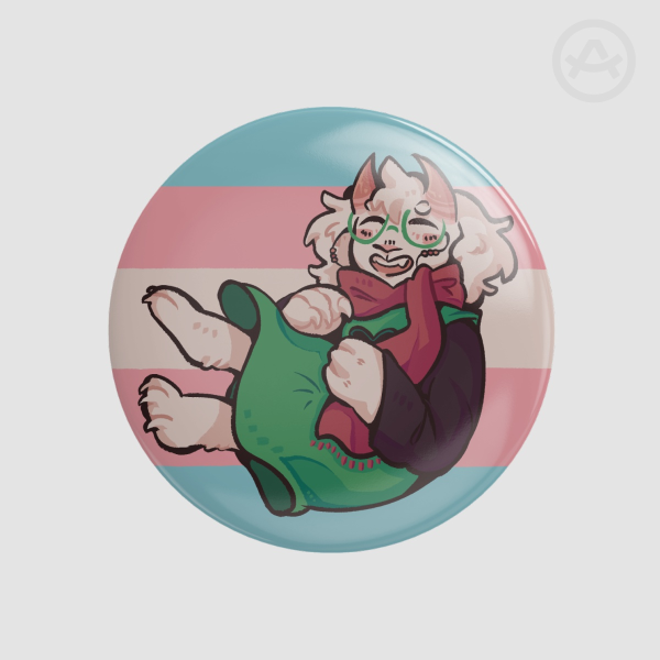 Trans Ralsei Pride Button Pin/Badge