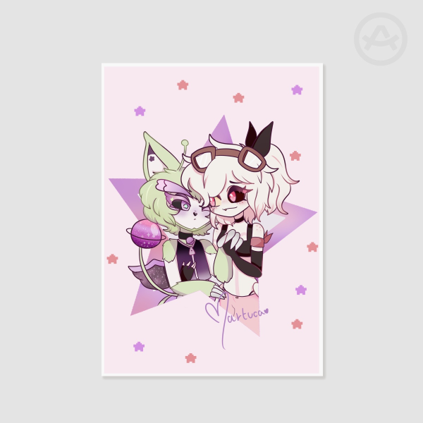 Huskerdust | Angel Dust and Husk a5 print | alien husk au