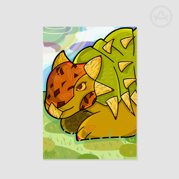 Ankylosaurus dinosaur Poster Print