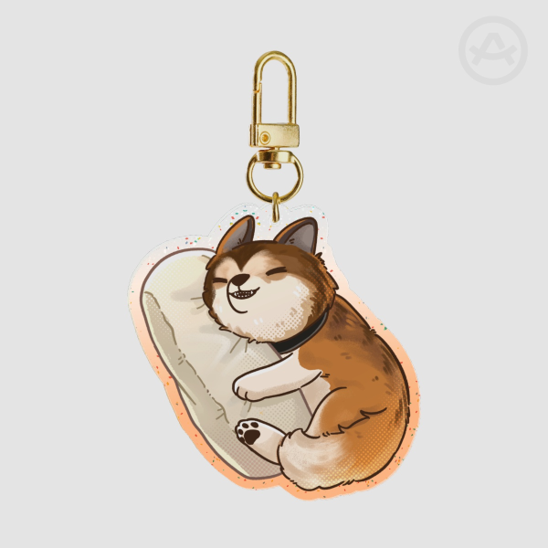 Loko the pomsky Colored Edge Acrylic Keychains