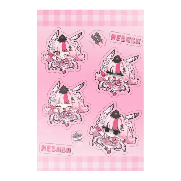 Mofutari Megumi Clear Transparent PET Vinyl Sticker Sheet