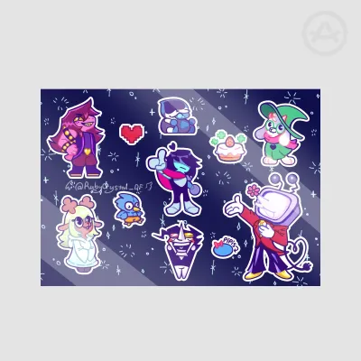 Deltarune (A6 Glossy Sticker Sheet)