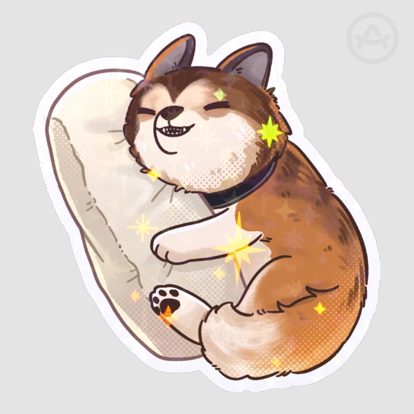 Loko the pomsky Die Cut Stickers