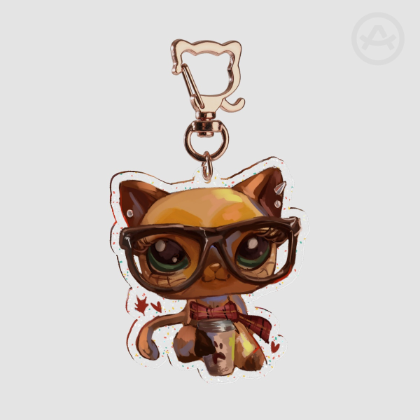 Shorthair LPS Glitter Acrylic Keychain
