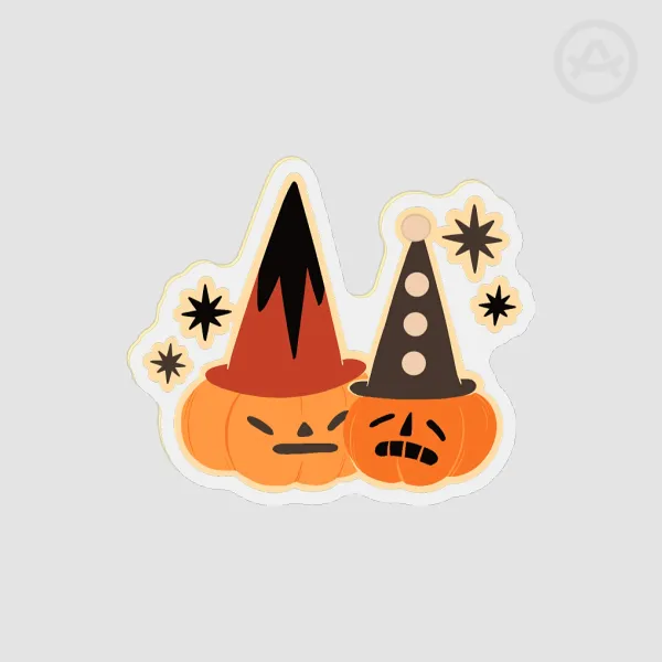 Witch Pumpkins fridge magnets