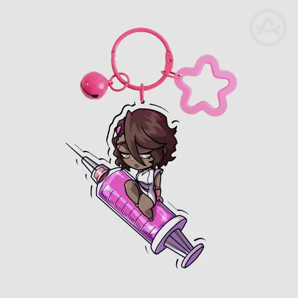 Syringe Red Acrylic Keychain
