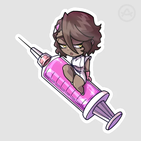 Syringe Red Die Cut Sticker