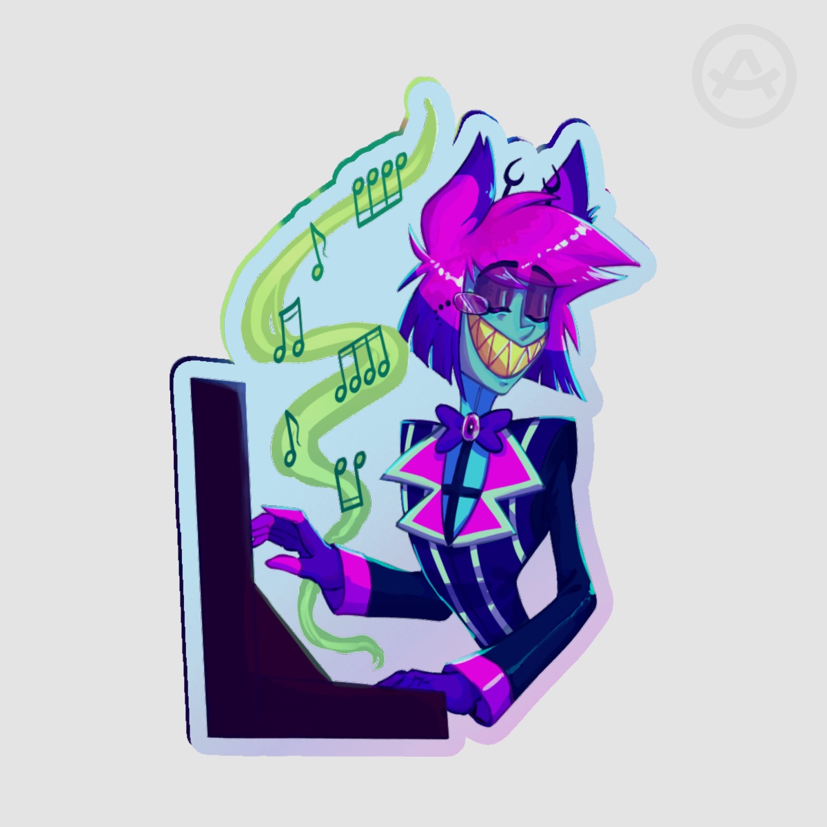 Alastor on Piano Acrylic Pin