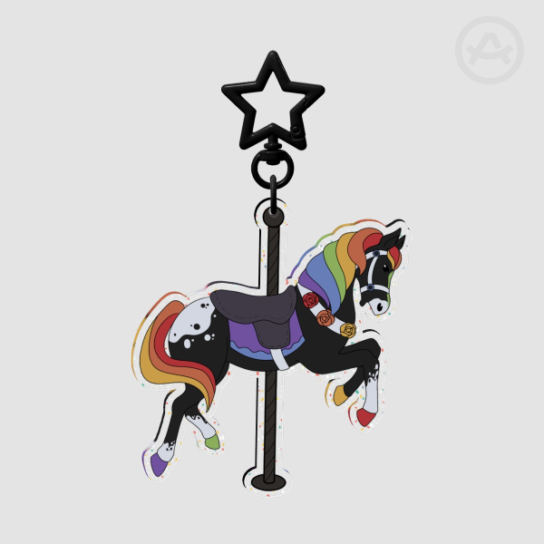 Pride Horsey Glitter Keychain