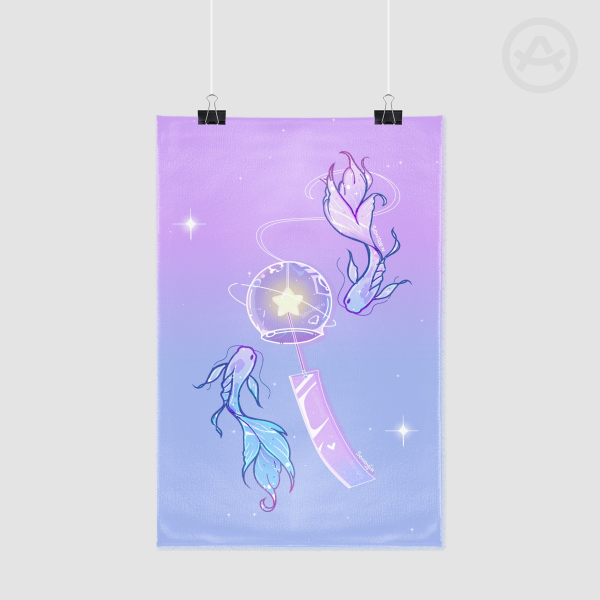 Star Koi Fish Lantern Tapestry