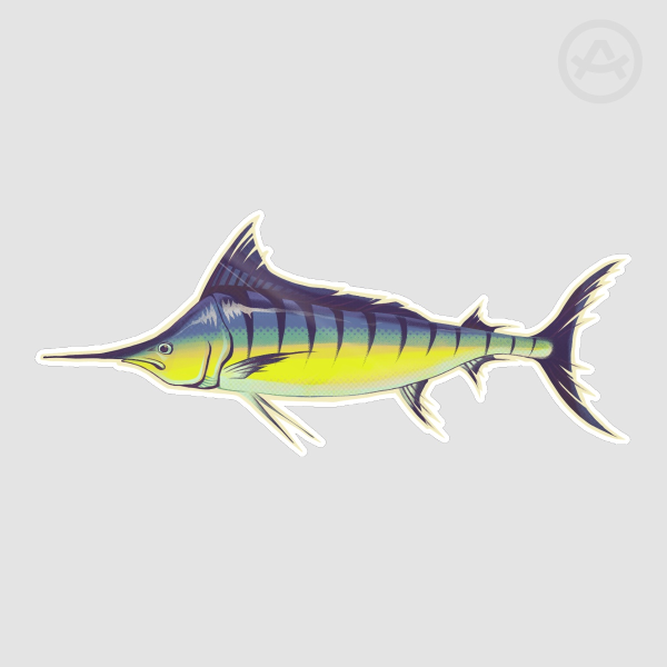 Blue marlin sticker