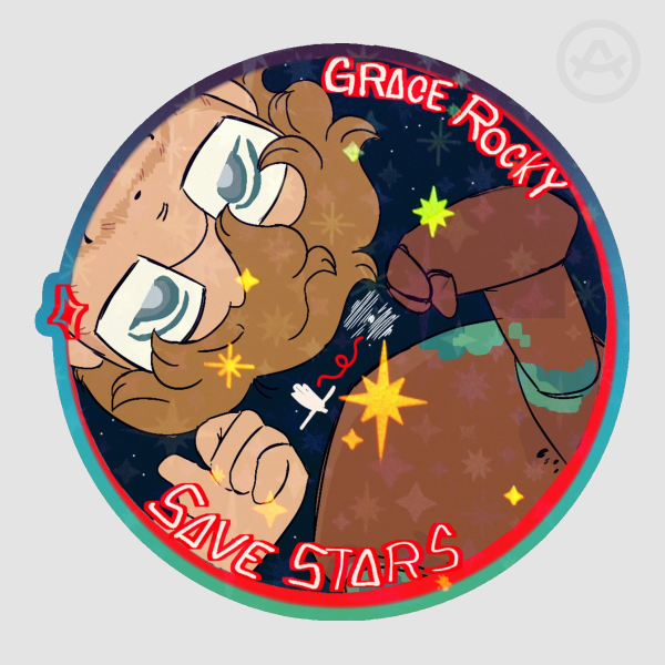 [PHM] Grace and Rocky | Colored Edge Die Cut Stickers