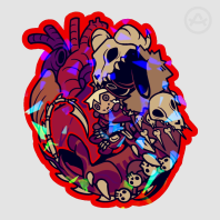 False Idol Heart Colored Edge Holo Sticker