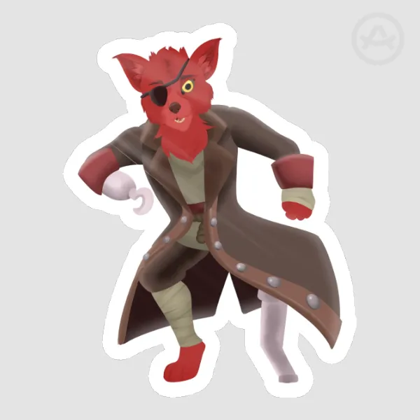Pirate Fox Sticker
