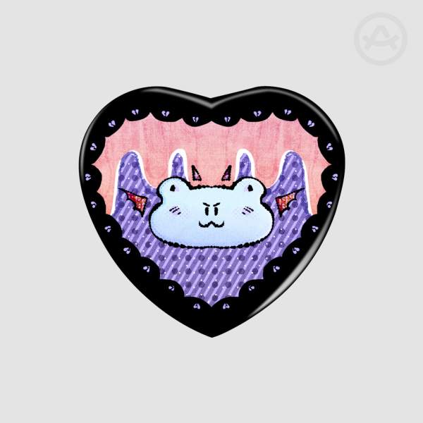 Trick or Treat | Trick Gummy  Heart Shape Holographic Badge
