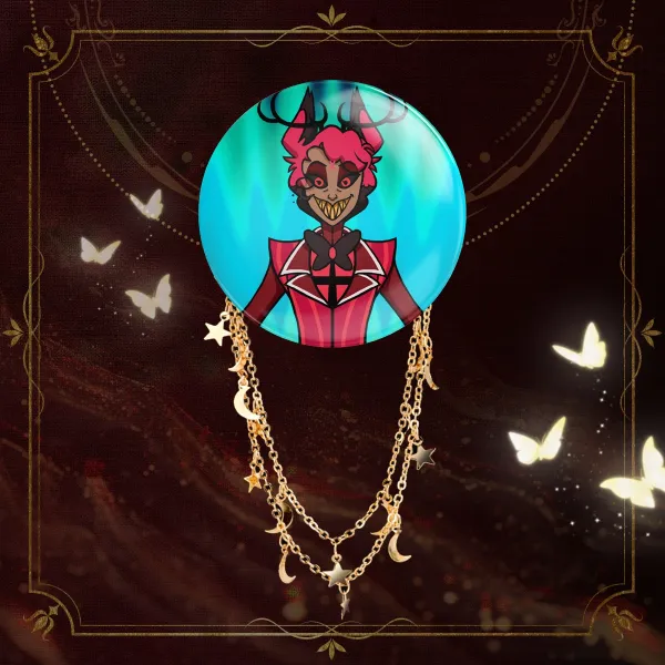 Alastor Fanart Badge With Chains