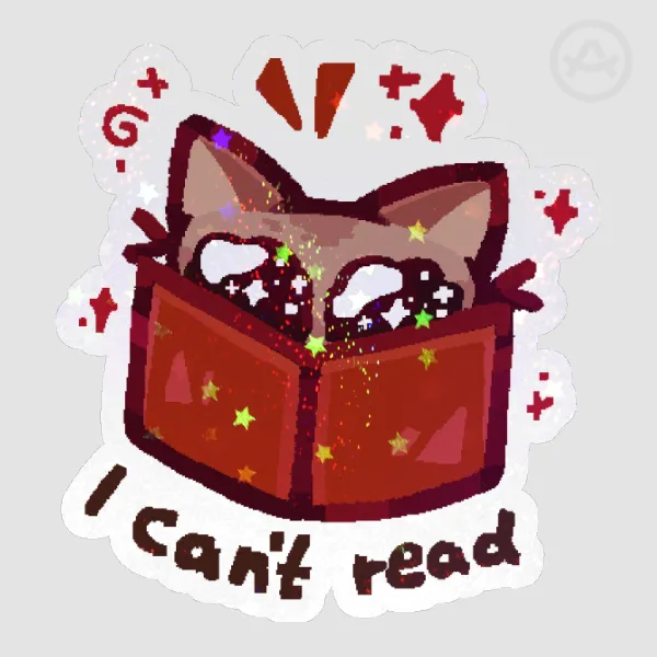 📕Cat & Book ⋆˙⟡ Holo Sand Star Stickers❤️