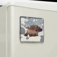 Snowy Wolverine Fridge Magnet