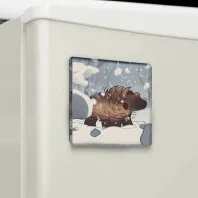 Snowy Wolverine Fridge Magnet