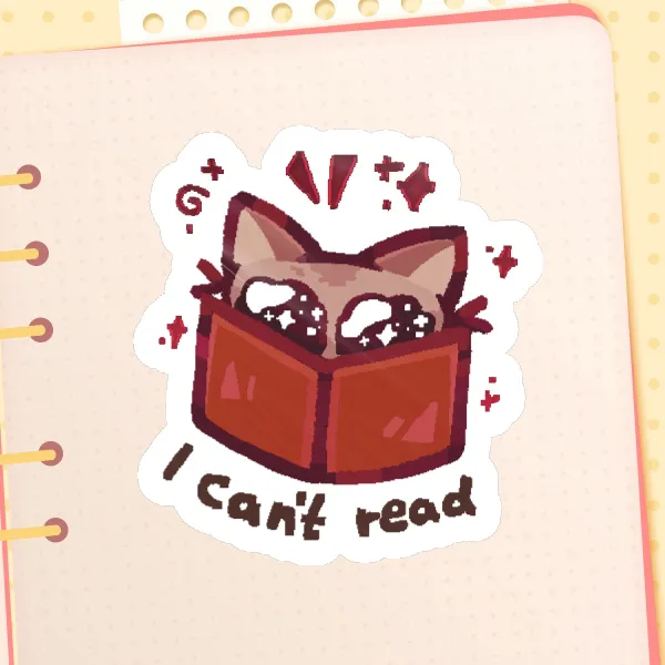 📕Cat & Book ⋆˙⟡ Hot Foil Stamping Stickers❤️