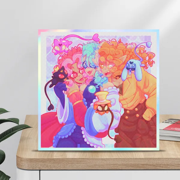 Heart Trio Art Boards with Rainbow-Edged