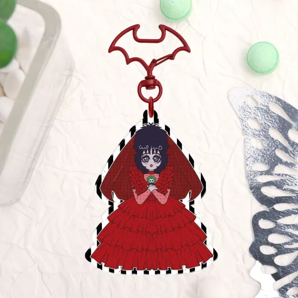 Lydia and Beetle Acrylic Keychain