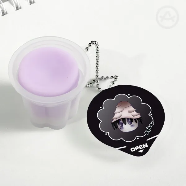 Ink Cap Mushroom - Squishy Pudding Jelly Keychain