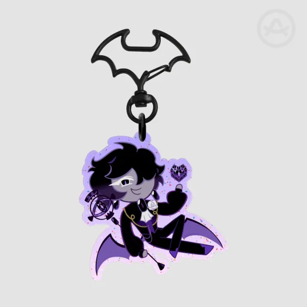 Black Sapphire Glitter Keychain