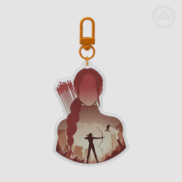 The Girl on Fire Minimalist Keychain