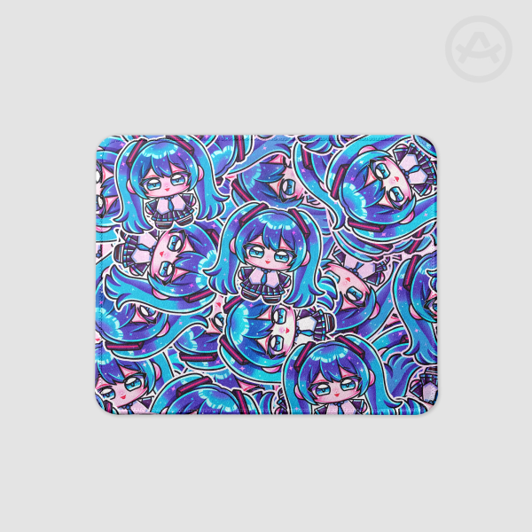 Miku Hatsune chibi -  Square Mouse Pad