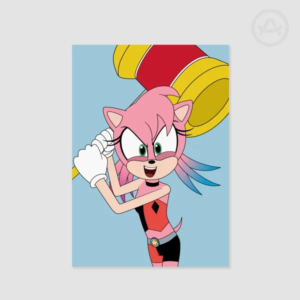 Amy Rose as Harley Quinn (Sonic the Hedgehog/DC) - Poster/Print