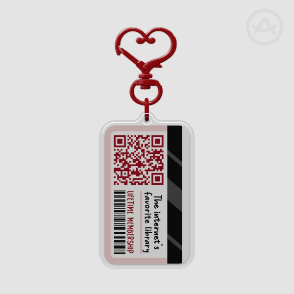 AO3 Library Card Keychain