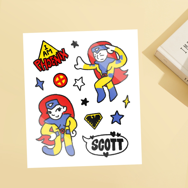 Jean Scribble Hero Sticker Sheet
