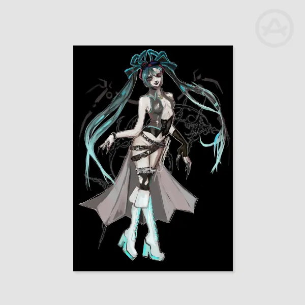 Calne Ca Hatsune Miku Halloween Poster Print A4